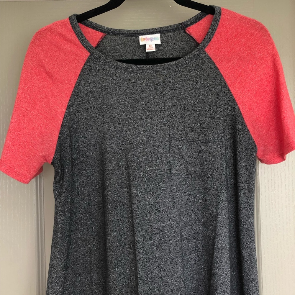 LuLaRoe Carly, baseball sleeves, XS, worn once.